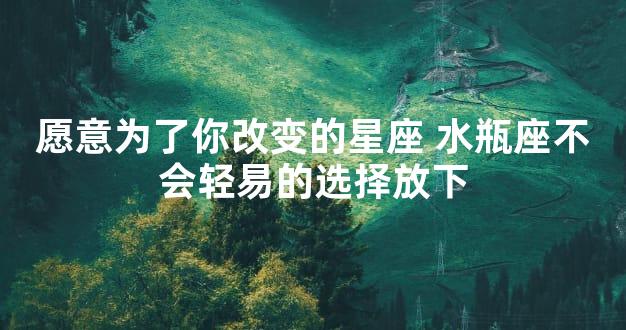 愿意为了你改变的星座 水瓶座不会轻易的选择放下